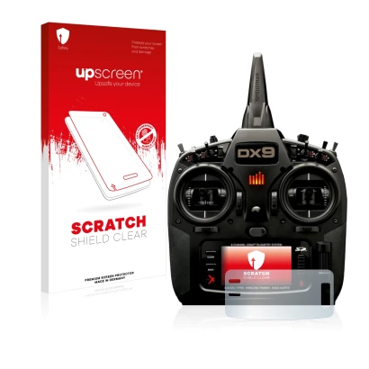 Parte frontale di una confezione del prodotto con il logo del marchio upscreen. Accanto è raffigurato il dispositivo Spektrum
