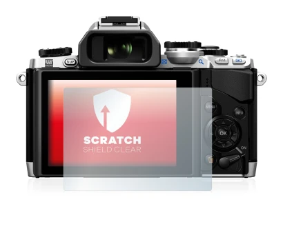 Immagine del dispositivo Olympus OM-D E-M10 con un'ampia varietà di protezioni per lo schermo.