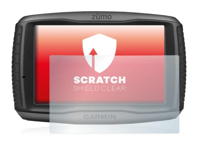 Immagine del dispositivo Garmin zumo 590LM con un'ampia varietà di protezioni per lo schermo.