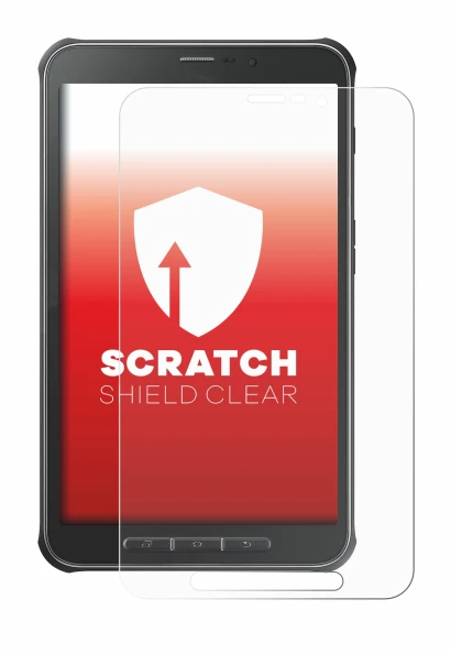 Immagine del dispositivo Samsung Galaxy Tab Active SM-T365 con un'ampia varietà di protezioni per lo schermo.