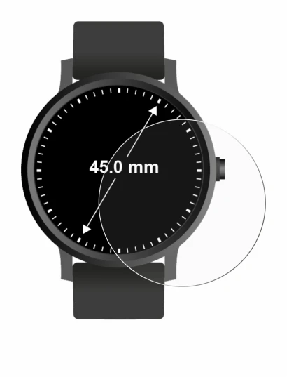 Immagine del dispositivo Orologi (Circolare, ø: 45 mm) con un'ampia varietà di protezioni per lo schermo.