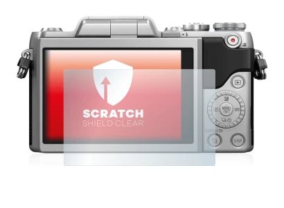 Immagine del dispositivo Panasonic Lumix DMC-GF7 con un'ampia varietà di protezioni per lo schermo.