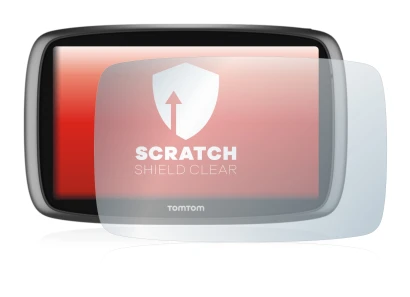 Immagine del dispositivo TomTom GO 6100 con un'ampia varietà di protezioni per lo schermo.