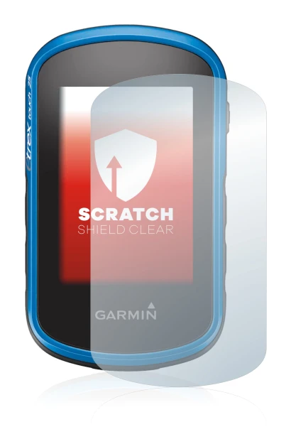 Immagine del dispositivo Garmin eTrex Touch 25 con un'ampia varietà di protezioni per lo schermo.