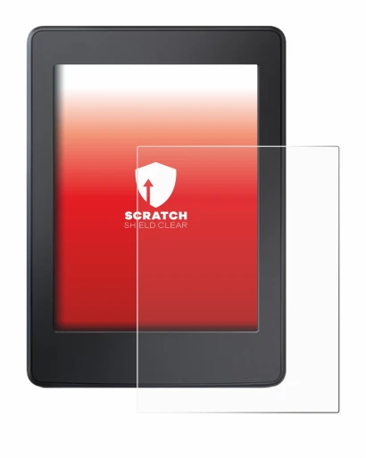 Immagine del dispositivo Amazon Kindle Paperwhite 2015 (7a Gen.) con un'ampia varietà di protezioni per lo schermo.