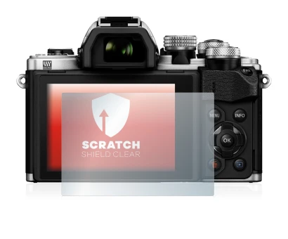 Immagine del dispositivo Olympus OM-D E-M10 Mark II con un'ampia varietà di protezioni per lo schermo.