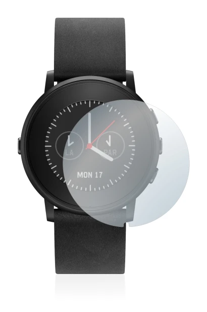 Immagine del dispositivo Pebble Time Round con un'ampia varietà di protezioni per lo schermo.