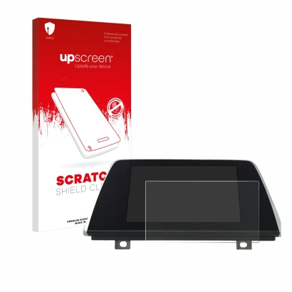 Parte frontale di una confezione del prodotto con il logo del marchio upscreen. Accanto è raffigurato il dispositivo BMW Profe