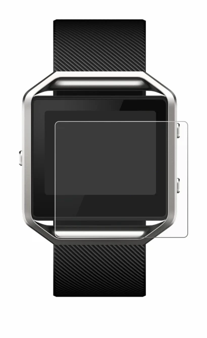 Immagine del dispositivo Fitbit Blaze con un'ampia varietà di protezioni per lo schermo.