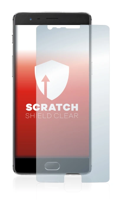 Immagine del dispositivo OnePlus 3 con un'ampia varietà di protezioni per lo schermo.