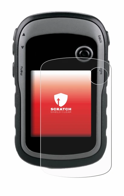 Immagine del dispositivo Garmin eTrex 30x con un'ampia varietà di protezioni per lo schermo.