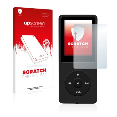 Parte frontale di una confezione del prodotto con il logo del marchio upscreen. Accanto è raffigurato il dispositivo AGPtek 8G