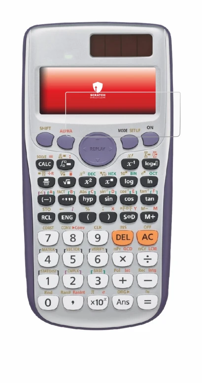 Immagine del dispositivo Casio FX-991DE Plus con un'ampia varietà di protezioni per lo schermo.