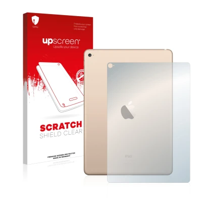 Parte frontale di una confezione del prodotto con il logo del marchio upscreen. Accanto è raffigurato il dispositivo Apple iPa
