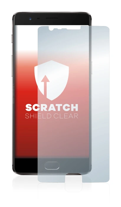 Immagine del dispositivo OnePlus 3T con un'ampia varietà di protezioni per lo schermo.