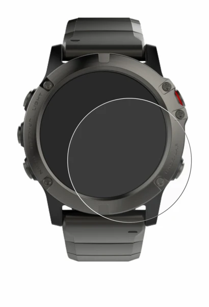 Immagine del dispositivo Garmin Fenix 5X (51 mm) con un'ampia varietà di protezioni per lo schermo.