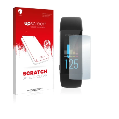 Parte frontale di una confezione del prodotto con il logo del marchio upscreen. Accanto è raffigurato il dispositivo Polar A37