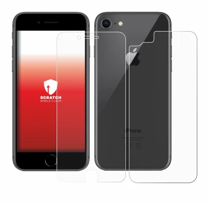 Immagine del dispositivo Apple iPhone 8 (Fronte+Retro) con un'ampia varietà di protezioni per lo schermo.