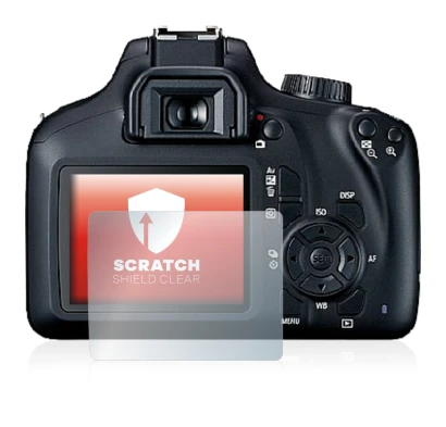 Immagine del dispositivo Canon EOS 4000D con un'ampia varietà di protezioni per lo schermo.