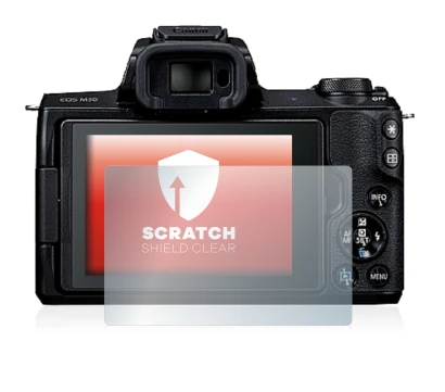 Immagine del dispositivo Canon EOS M50 con un'ampia varietà di protezioni per lo schermo.