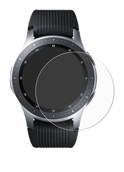 Immagine del dispositivo Samsung Galaxy Watch (46 mm) con un'ampia varietà di protezioni per lo schermo.