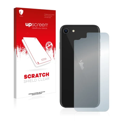 Parte frontale di una confezione del prodotto con il logo del marchio upscreen. Accanto è raffigurato il dispositivo Apple iPh