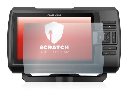 Immagine del dispositivo Garmin Striker Plus 7cv con un'ampia varietà di protezioni per lo schermo.