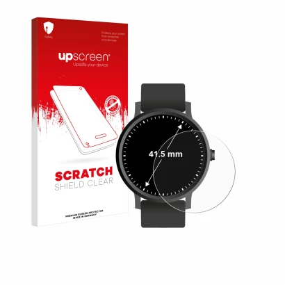 Parte frontale di una confezione del prodotto con il logo del marchio upscreen. Accanto è raffigurato il dispositivo Orologi (