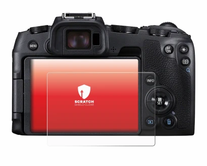 Immagine del dispositivo Canon EOS RP con un'ampia varietà di protezioni per lo schermo.