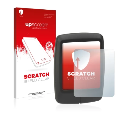 Parte frontale di una confezione del prodotto con il logo del marchio upscreen. Accanto è raffigurato il dispositivo Specializ