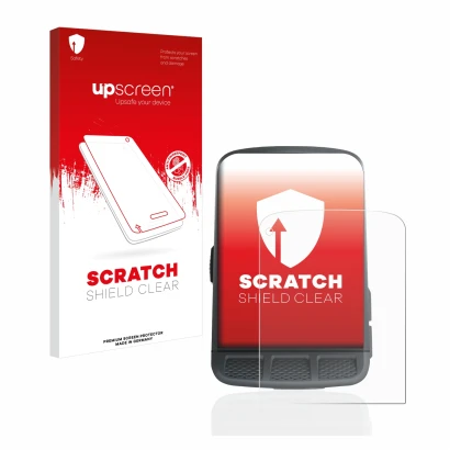 Parte frontale di una confezione del prodotto con il logo del marchio upscreen. Accanto è raffigurato il dispositivo Wahoo Ele