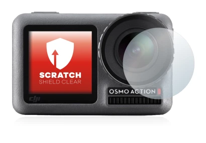 Immagine del dispositivo DJI Osmo Action (Lente) con un'ampia varietà di protezioni per lo schermo.