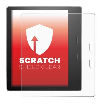 Immagine del dispositivo Amazon Kindle Oasis 2019 (10a Gen.) con un'ampia varietà di protezioni per lo schermo.