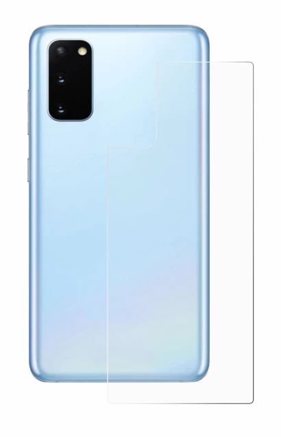 Immagine del dispositivo Samsung Galaxy S20 (Posteriore) con un'ampia varietà di protezioni per lo schermo.