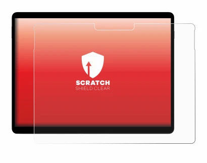 Immagine del dispositivo Microsoft Surface Pro X con un'ampia varietà di protezioni per lo schermo.