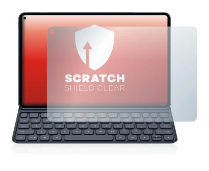 Immagine del dispositivo Huawei MatePad Pro (2019) con un'ampia varietà di protezioni per lo schermo.