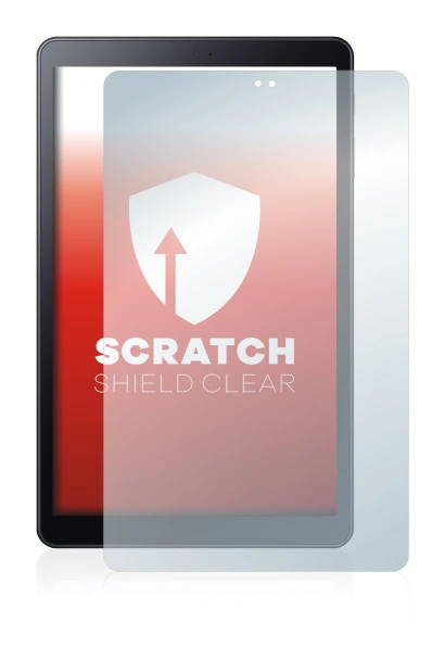 Immagine del dispositivo Samsung Galaxy Tab A 10.5 WiFi 2018 con un'ampia varietà di protezioni per lo schermo.