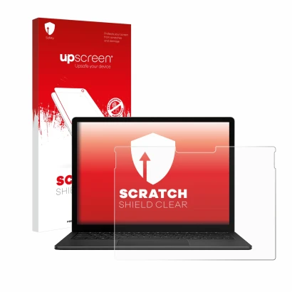 Parte frontale di una confezione del prodotto con il logo del marchio upscreen. Accanto è raffigurato il dispositivo Microsoft