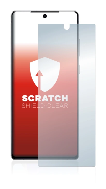 Immagine del dispositivo Samsung Galaxy Note 20 con un'ampia varietà di protezioni per lo schermo.