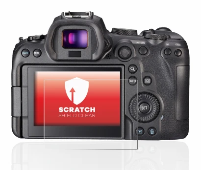 Immagine del dispositivo Canon EOS R6 con un'ampia varietà di protezioni per lo schermo.