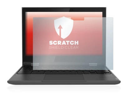 Immagine del dispositivo Lenovo 300e (2a Gen.) con un'ampia varietà di protezioni per lo schermo.