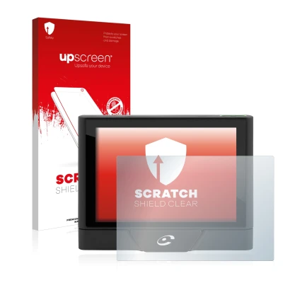 Parte frontale di una confezione del prodotto con il logo del marchio upscreen. Accanto è raffigurato il dispositivo Coyote UP