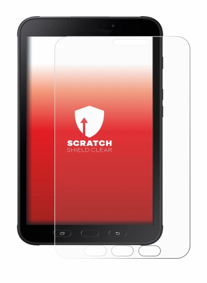 Immagine del dispositivo Samsung Galaxy Tab Active 2 SM-T395 con un'ampia varietà di protezioni per lo schermo.