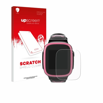 Parte frontale di una confezione del prodotto con il logo del marchio upscreen. Accanto è raffigurato il dispositivo Xplora X5