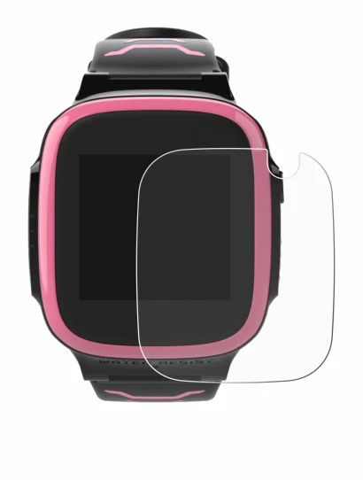 Immagine del dispositivo Xplora X5 Play con un'ampia varietà di protezioni per lo schermo.