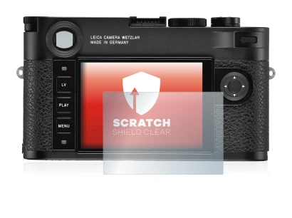Immagine del dispositivo Leica M10-R con un'ampia varietà di protezioni per lo schermo.