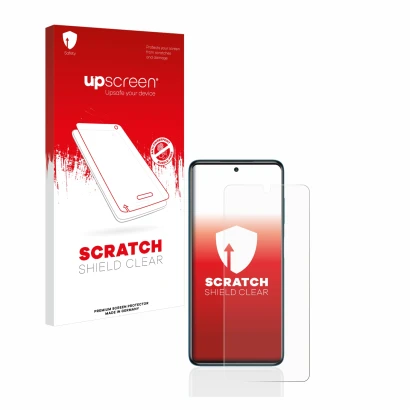Parte frontale di una confezione del prodotto con il logo del marchio upscreen. Accanto è raffigurato il dispositivo Xiaomi Po