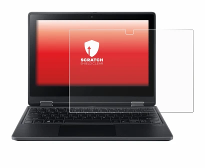 Immagine del dispositivo Acer TravelMate Spin B3 con un'ampia varietà di protezioni per lo schermo.