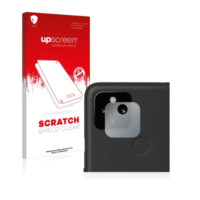 Parte frontale di una confezione del prodotto con il logo del marchio upscreen. Accanto è raffigurato il dispositivo Google Pi