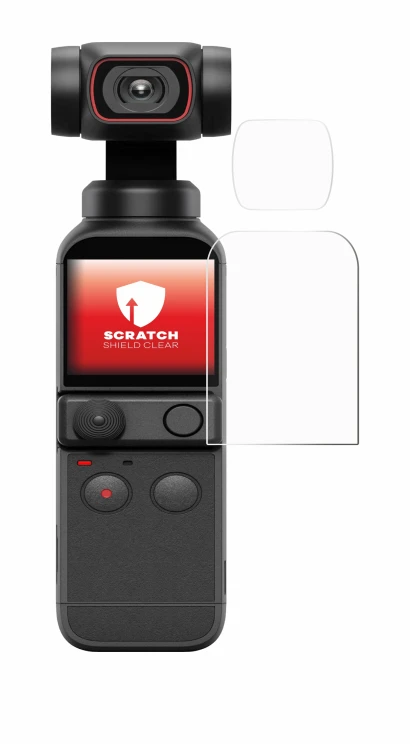 Immagine del dispositivo DJI Osmo Pocket 2 (Display + Lente) con un'ampia varietà di protezioni per lo schermo.